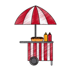 Poster - street food stand icon image vector illustration design 