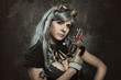 © captblack76 - Steampunk woman with mechanical gun