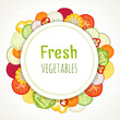 © Ansty art - Round vegetable frame. Border made from slices of fresh vegetables. Vector illustration