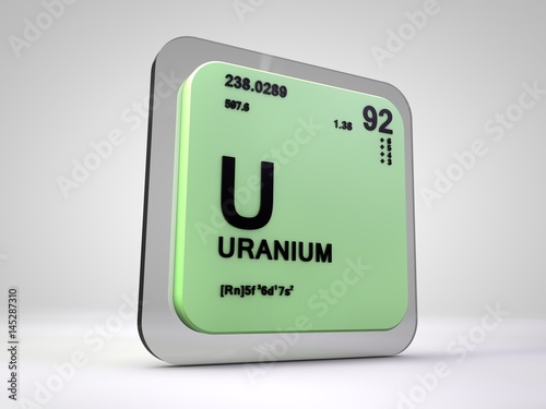 Fotografia Uranium - U - chemical element periodic table 3d render
