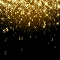 Wall Mural - Black background with dollar signs.