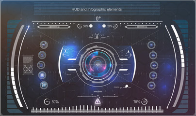 Poster - display navigation elements for the web and app. futuristic user interface. virtual graphic. vector.