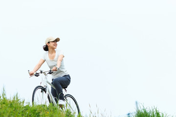 Poster - 自転車に乗っている女性,サイクリング