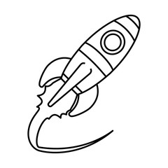 Sticker - Spaceship start up symbol icon vector illustration graphic design