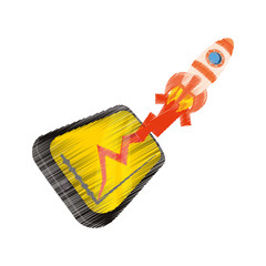 Sticker - Spaceship start up symbol icon vector illustration graphic design