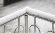 Corner Edge. End. Home. Snow Covered Hand Rail. Seasons. Weather. Chill. Winter. Cold. Frost.