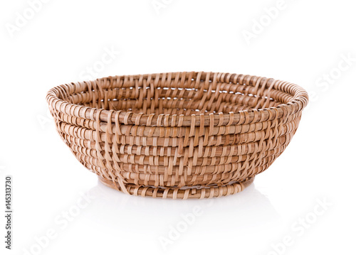 Fotografie, Obraz vintage weave wicker basket isolated on white background