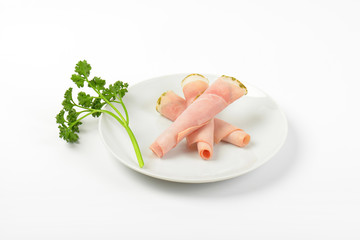 Canvas Print - asparagus coated ham