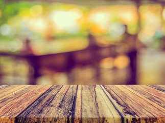 Wall Mural -  blur image of restaurant with bokeh .