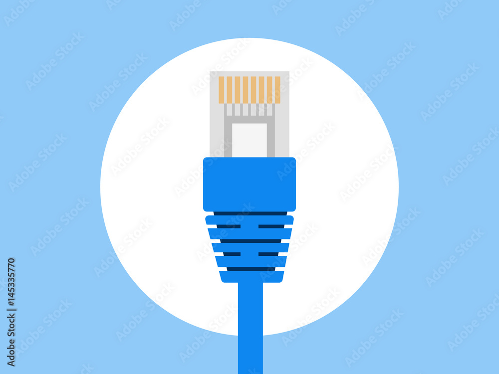 LAN Wire Ethernet cable Icon - obrazy, fototapety, plakaty 