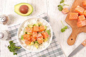 Sticker - rice,avocado and salmon