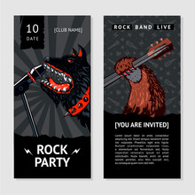 Music Flyer Template With Dog. Party Invitation