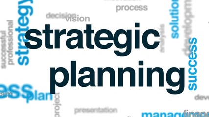 Wall Mural - strategic planning animated word cloud, text design animation.