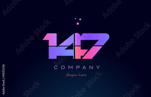 Cuadros en Lienzo 147 pink magenta purple number digit numeral logo icon vector
