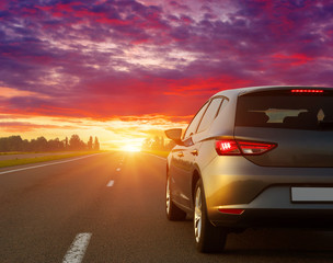 Poster - Car on asphalt road