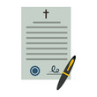 Document testament flat icon