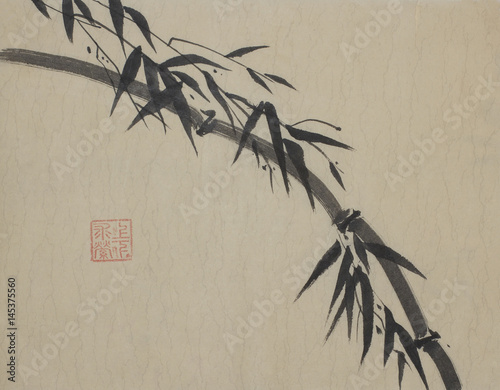 bamboo-branch-painted-in-indian-ink