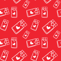 Poster - Seamless pattern with chocolate bars
