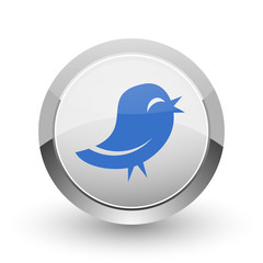 Poster - Twitter chrome border web and smartphone apps design round glossy icon.