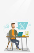 © Visual Generation - Technical support operator vector illustration.