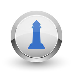 Poster - Chess chrome border web and smartphone apps design round glossy icon.