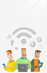 Poster - Businessmen taking part in global business.