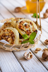 Wall Mural - Baked rolls stuffed with walnuts, raisins and honey