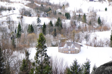 Poster - Beautiful landscape at resort on winter day