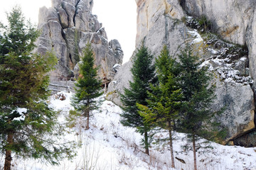 Sticker - Beautiful landscape at resort on winter day