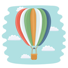 Hot Air Balloon and Clouds