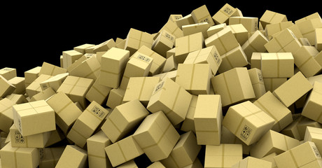 Poster - Many packages.  Image with clipping path