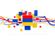 © Mikhail Mishchenko - Flag of armenia, mosaic background with lines