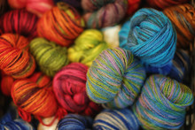 Colorful Knitting Yarn, Closeup