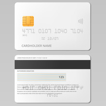 Bank, Credit Card Front And Back View Mockup
