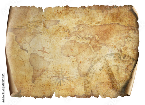 Obraz na płótnie old world map isolated 3d illustration