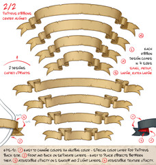 Wall Mural - Papyrus Ribbons Curved Upwards 2 – Two Designs by Four Sizes