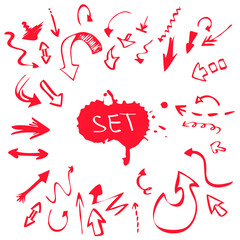 Poster - vector set of handwritten arrows
