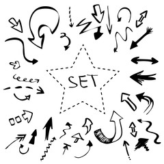 Poster - vector set of handwritten arrows