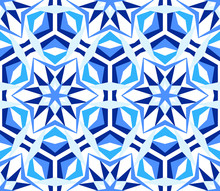 Blue Kaleidoscope Star Pattern