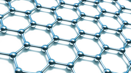 Wall Mural - 3d illusrtation of graphene molecules. nanotechnology background illustration.