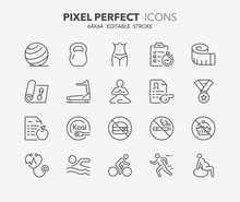 Fitness And Gym Thin Line Icons 2