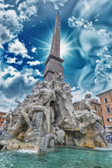 Wall Mural - Fountain of the Four Rivers, Rome