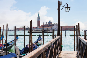 Canvas Print - view of San Giorgio Maggiore from pier in Venice