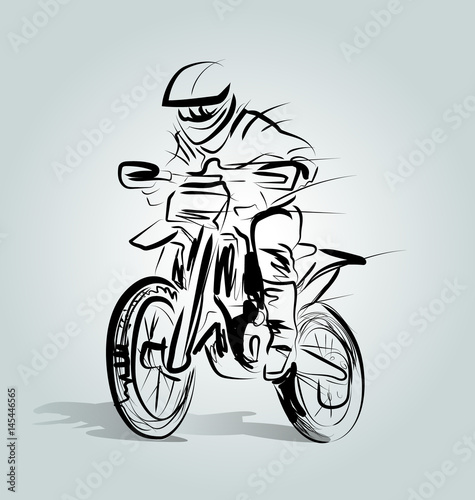 Nowoczesny obraz na płótnie Motocross rider - wektor