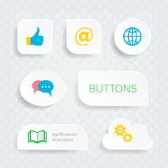 Canvas Print - White web buttons with multimedia icons