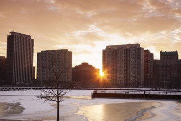 Fototapete - Winter in Chicago