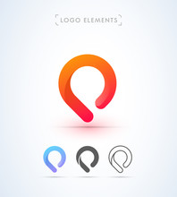 Abstract Pointer Origami Style Logo Template. Application Icon