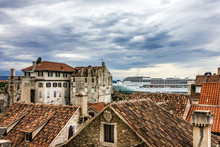 Split, Croatia. Cruise Liner In Sea Port