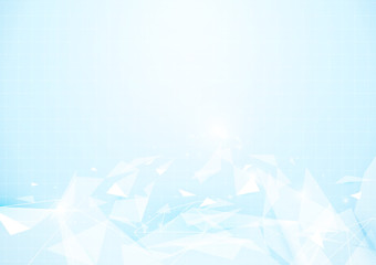 Fototapete - Abstract futuristic polygons and Molecules lines technology concept background