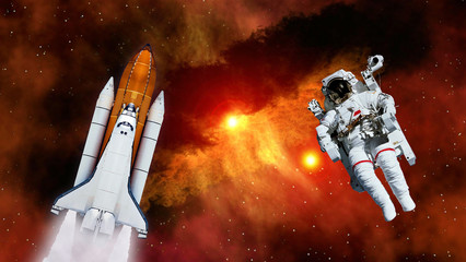 Wall Mural - space shuttle spaceship launch spacecraft planet astronaut spaceman rocket ship mission universe. el